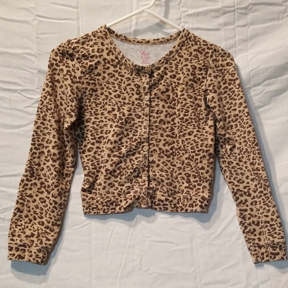 The Children's Place XL Leopard Print Cardigan